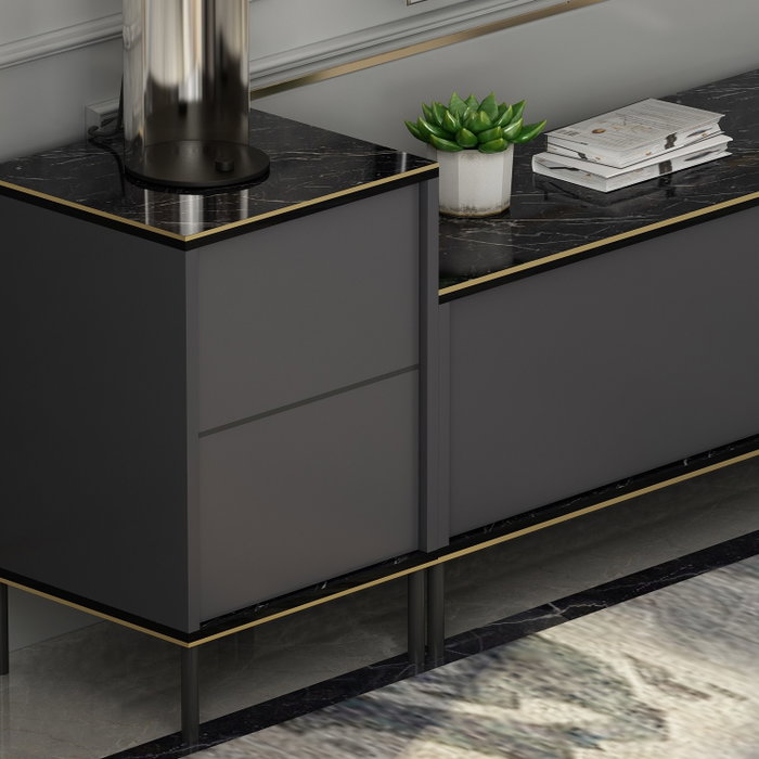 Hanah Home Mueble de TV Antracita Hanah Home Mueble de TV Antracita